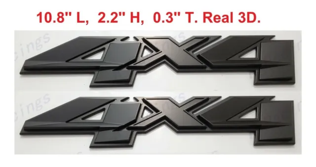 Matte Black 3D 4x4 Bed Rear Emblems Badges Decal FOR Silverado GMC Sierra 2