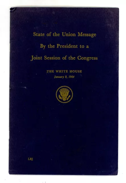 1964 State Of The Union Message President To Joint Session Congress LBJ Johnson