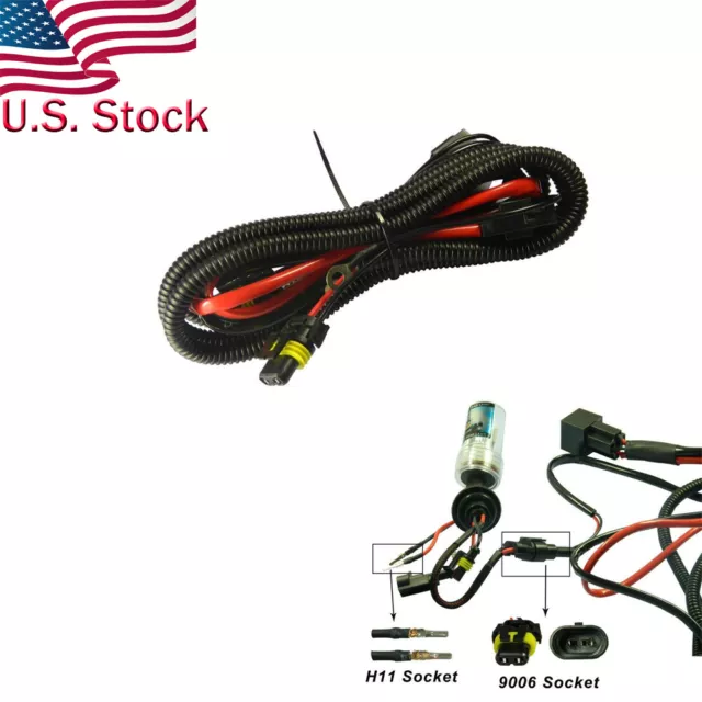 H3 H4 H7 H11 H8 9005 9006 HID Conversion Kit Relay Wire Harness Adapter Wiring