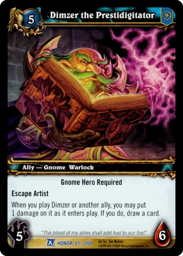 World of Warcraft WoW TCG Fields of Honor Dimzer the Prestidigitator