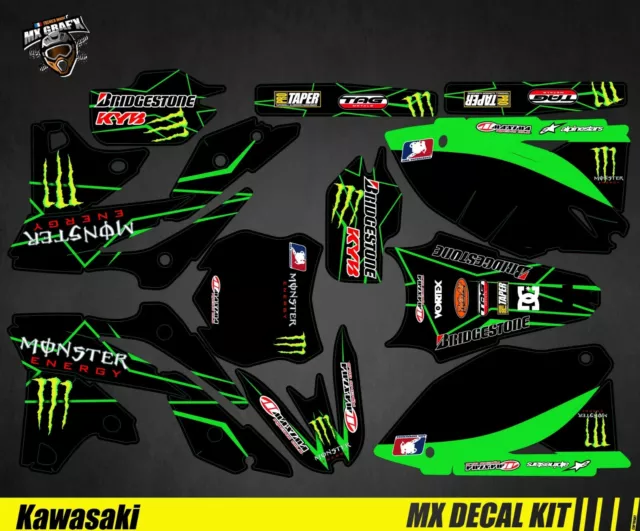 Kit Deco Motorcycle for / MX Decal Kit For Kawasaki Kxf - Monster 3
