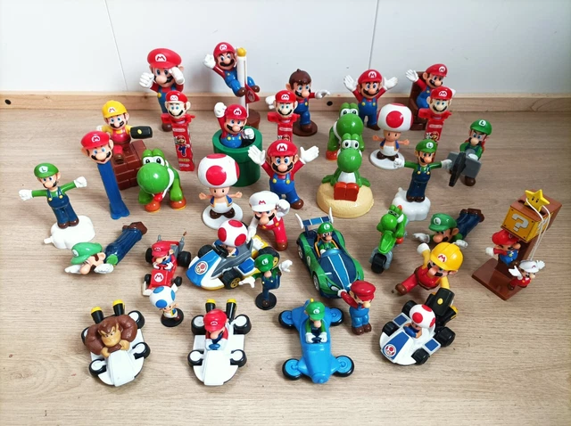 Coffret 6 Figurines Super Mario Bros Scellé : Mario, Luigi, Peach, Yoshi, Donkey Kong, Toad