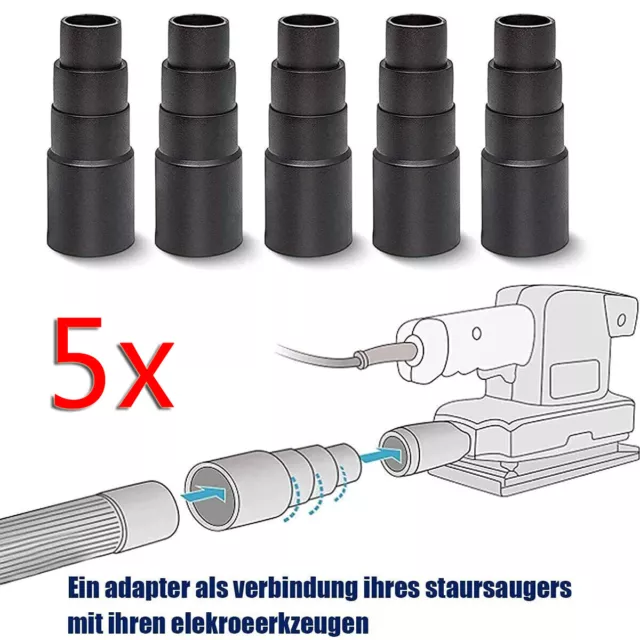 5 Stück Universal Adapter für Staubsauger Schlauch Kärcher Bosch Elektrowerkzeug