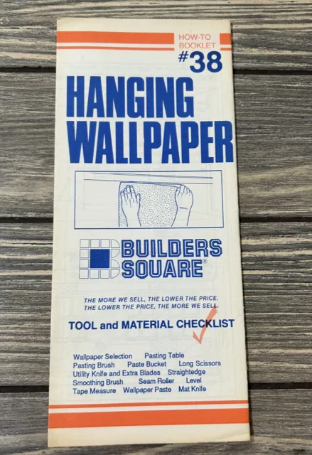 Vintage Builders Square How To Booklet #38 Hanging Wallpaper Brochure Pamphlet