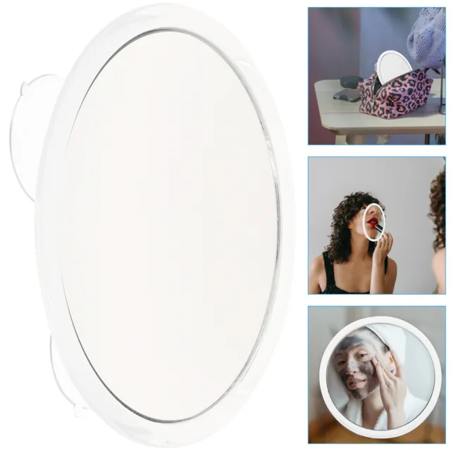 White Silver Mirror Suction Cup Makeup Travel 20x Magnifying Bathroom