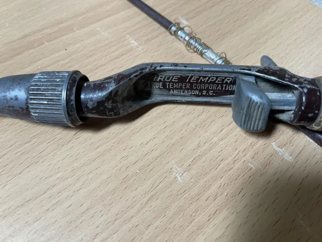 VINTAGE TRUE TEMPER Steel Fishing Rod 4'4” with Cork Handle Geneva