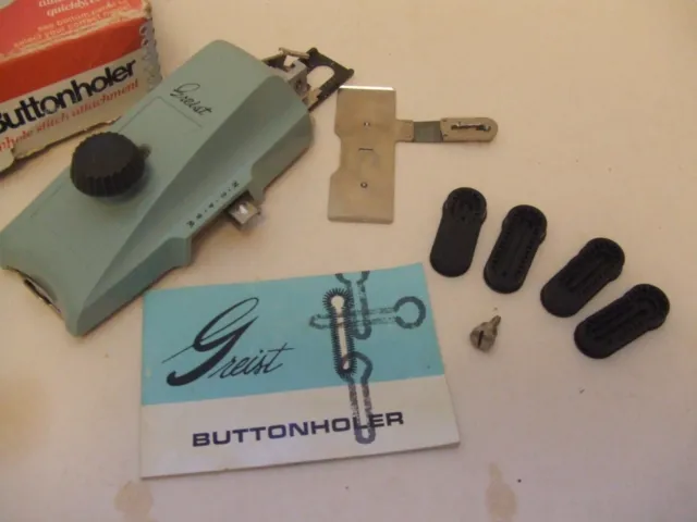 Vintage Greist Buttonholer Complete & Boxed with Manual.