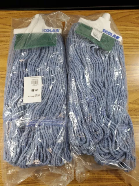 2 - Ecolab 89990046 Grease Beater Mop Head ~ Blue ~  Mop Head NEW