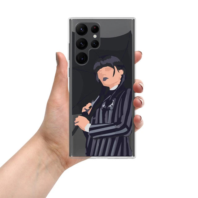 Samsung Phone Wednesday Addams Phone Case, Wednesday Holding Umbrella