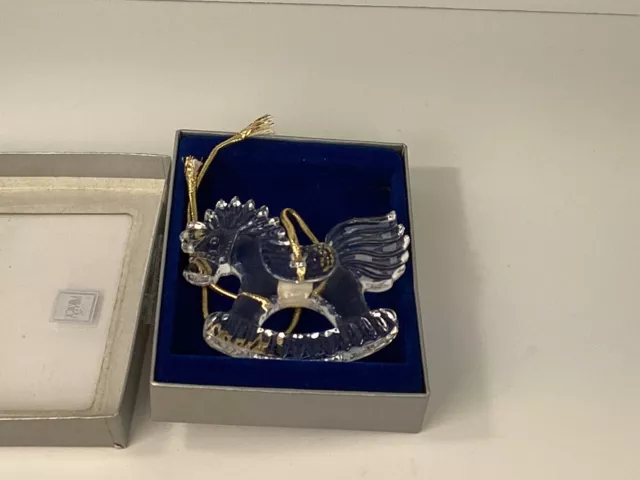 Mikasa Crystal Rocking Horse Christmas Tree Ornament - Made in Germany