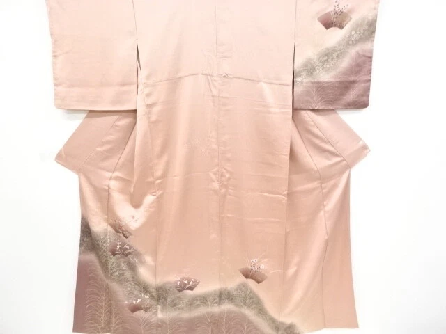 6430257: Japanese Kimono / Vintage Homongi / Embroidery / Autumn Flowers