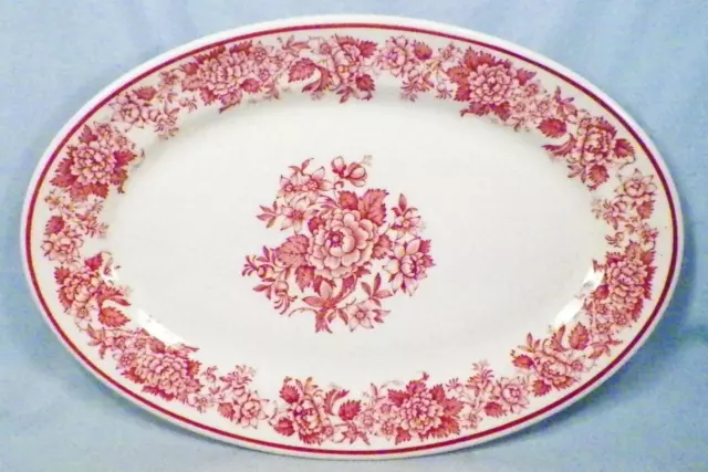 Jessica Restaurant Ware Platter Royal Jackson Syracuse Pink Floral 13in Vintage