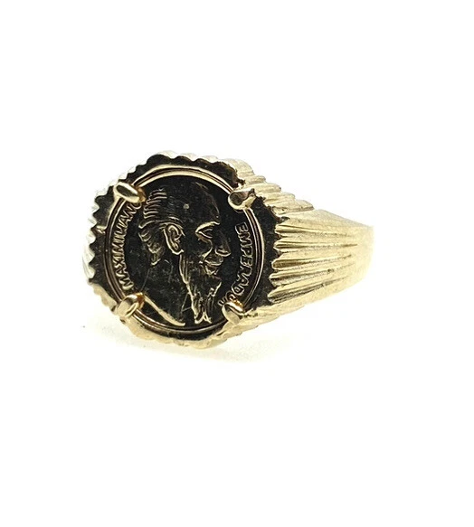 GOLD EMPERADOR MAXIMILIANO Ring Solid 9ct Yellow Gold ESTADOS