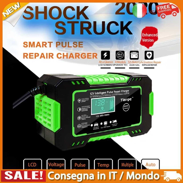 IT Car Battery Charger Built-in Circuit Protection for Automobile Truck (Green E