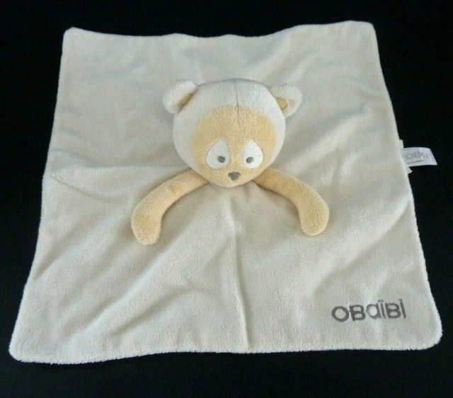 *. DOUDOU PLAT OBAIBI OKAIDI panda koala ours singe blanc écru EXCELLENT ETAT