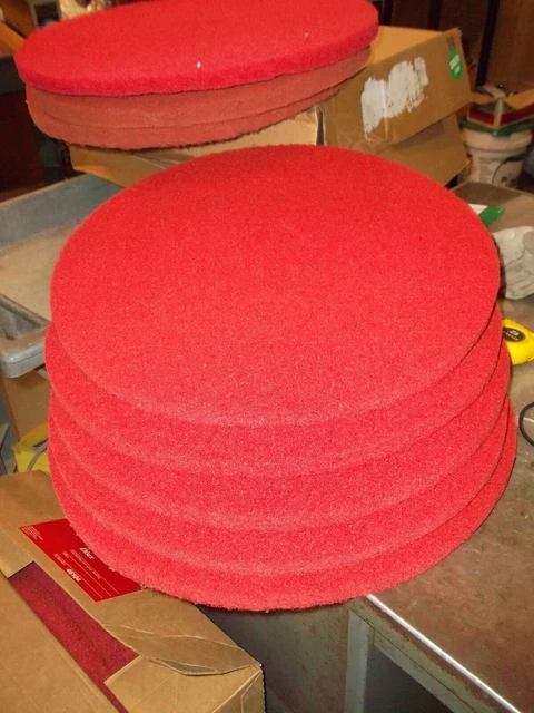 Lot Of 5 Servicemaster 46104 Floor Buffing Discs 19" Diameter Red (812)