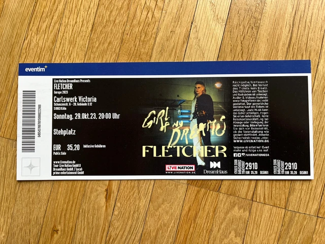 Stehplatz Tickets FLETCHER Konzert Köln 29.10.2023 Palladium - Girl of my Dreams