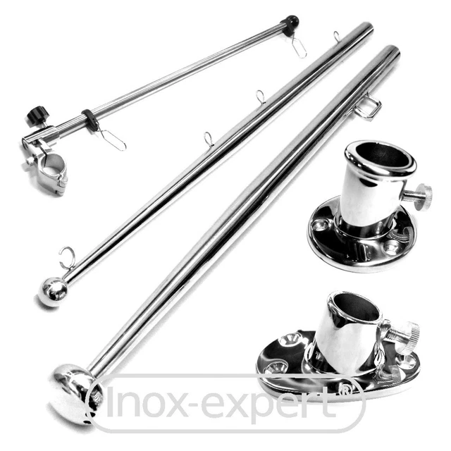 Akozon Fahnenmast Edelstahl Boot – 40cm, Für Yacht & Schiffe, Flaggenhalter Mit Rail