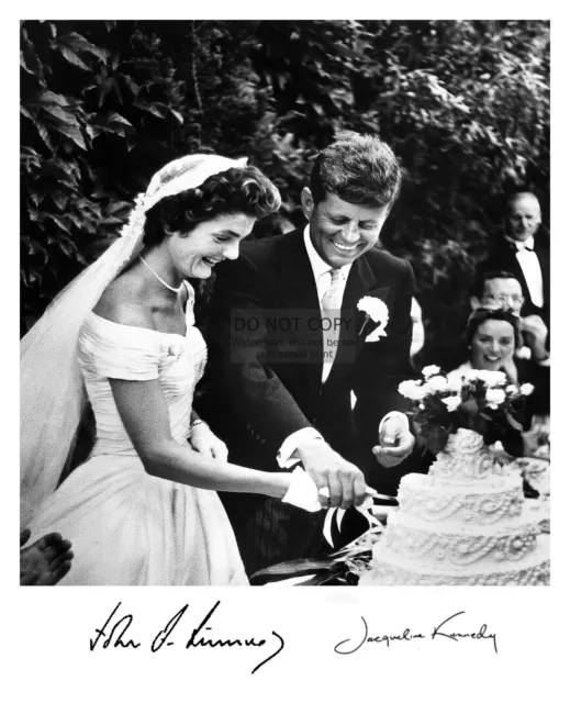 President John F. Kennedy Jfk & Jackie Kennedy Wedding Autographed 8X10 Photo