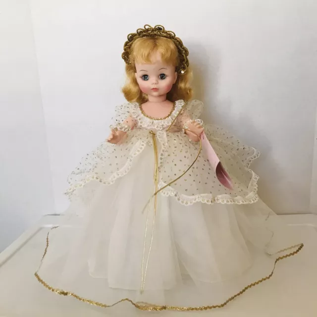 Vintage Madame Alexander #1546 Cinderella 14” Doll White Gown/Gold Original Box.