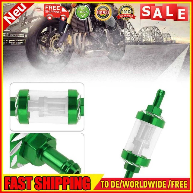 8mm CNC Aluminio Aleación Aceite Calefactor Filtro de Gas para ATV Dirt Pit Bike Motocross