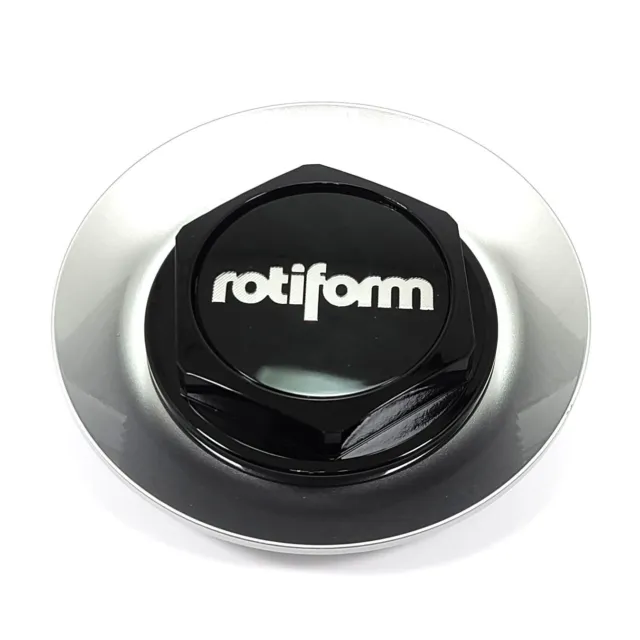 Rotiform Wheel Center Cap Gloss Silver/Black 6-1/8"OD Snap-In 5L