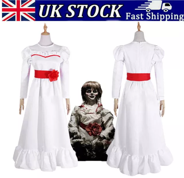 The Conjuring Doll ANNABELLE Kids Fancy Dress Girls Halloween Cosplay Costume UK