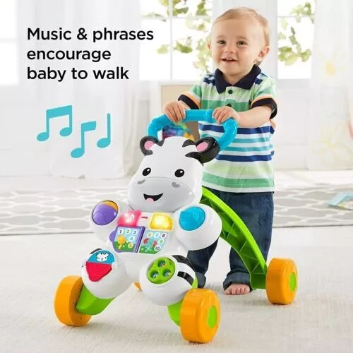 Fisher-Price Learn with Me Zebra Walker UK English Edition Musical Infant Walker