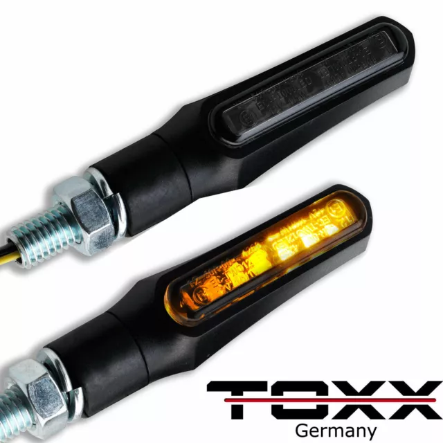 ToXx LED Mini Micro Blinker Motorrad Quad Schwarz getönt klein hinten e-geprüft