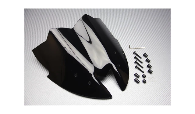 Bulle Moto Polycarbonate Double Courbure Pour Kawasaki Z1000 2003-2006 – Noire, Saute-vent, Look Sportif