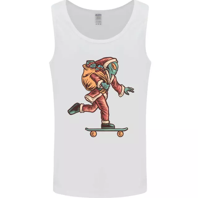 Gilet da uomo divertente Babbo Natale Alien on a skateboard 3