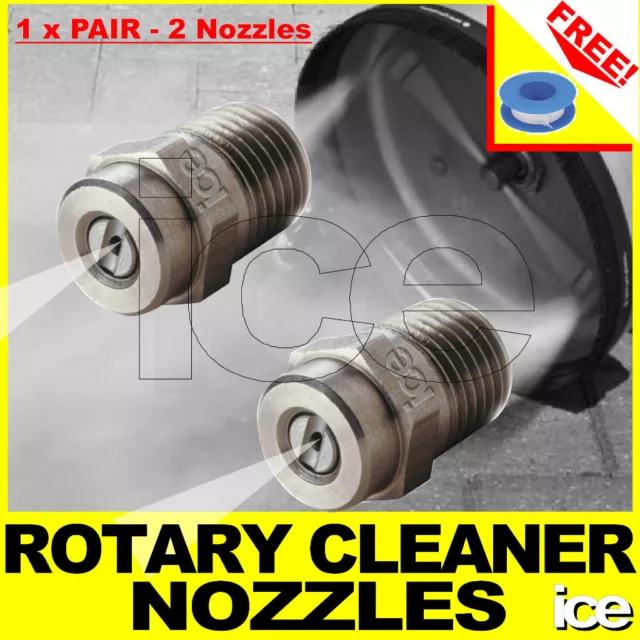 2 x PRESSURE WASHER SPINNING FLAT SURFACE FLOOR CLEANER REPLACEMENT NOZZLES 1/4"
