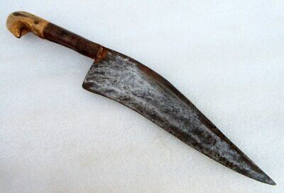 1900 Antique Hand Forged Solid Bone Horn Hilt Iron Knife Beautiful Shape Dagger