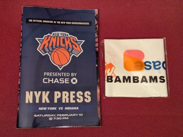 NY Knicks Official Game Program 2/10/24 Pacers vs Knicks & Thunder Stick