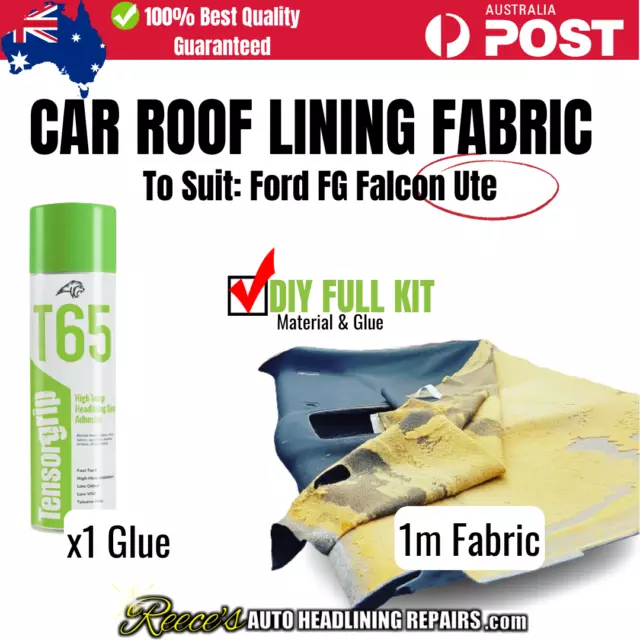 Ford Falcon FG Roof Lining 1m Fabric + x1 Glue (UTE)(#6 LIGHT OYSTER)