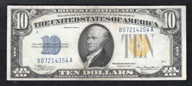 Fr. 2309 1934-A $10 Ten Dollars “North Africa” Silver Certificate About Unc