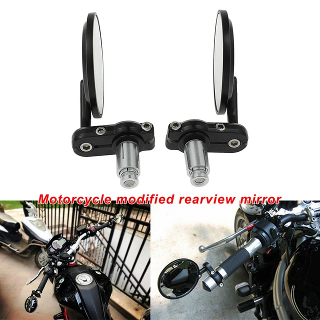 2PCS Motorcycle Motor Bike Bar 7/8" End Side Mirrors For Kawasaki Yamaha Scooter