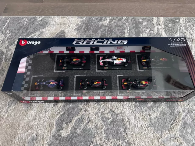 New Burago Oracle Red Bull Racing Formula 1 F1 1:43 Scale Die Cast Metal-6 cars