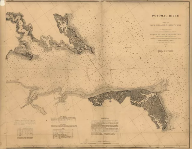 A4 Reprint of Lakes And Rivers Map Potomac