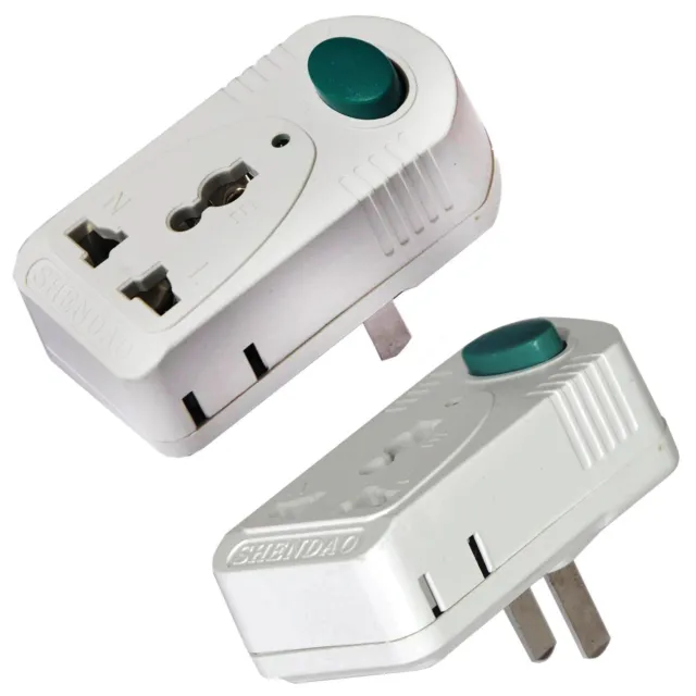 2x Rotatable AU/US Plug 1To3 Wall 2Pin US Socket Outlet Converter Adapter+Switch