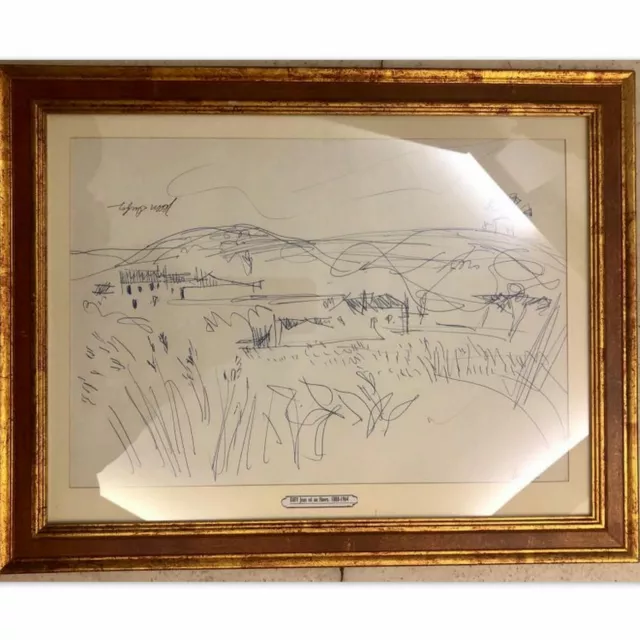 DUFY Jean «Paysage» Dessin Original Encre/Pap-Cachet Signature+Notes/ 25x36 cm