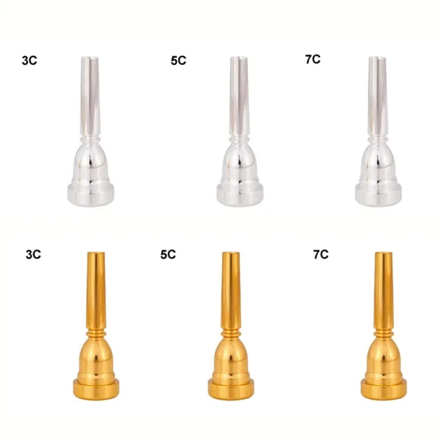 5pcs/set Trumpet Mouthpiece Set 3C/2C/2B/3B with Gold Plating 7# Heads and  4 Cups for Trumpet