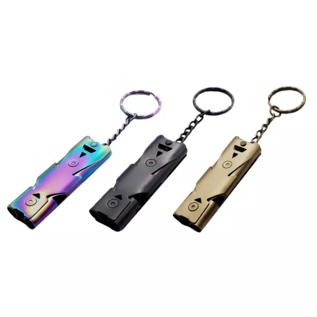 Outdoor Safety Whistle Keychain Set 3pcs Emergency Running Key Ring