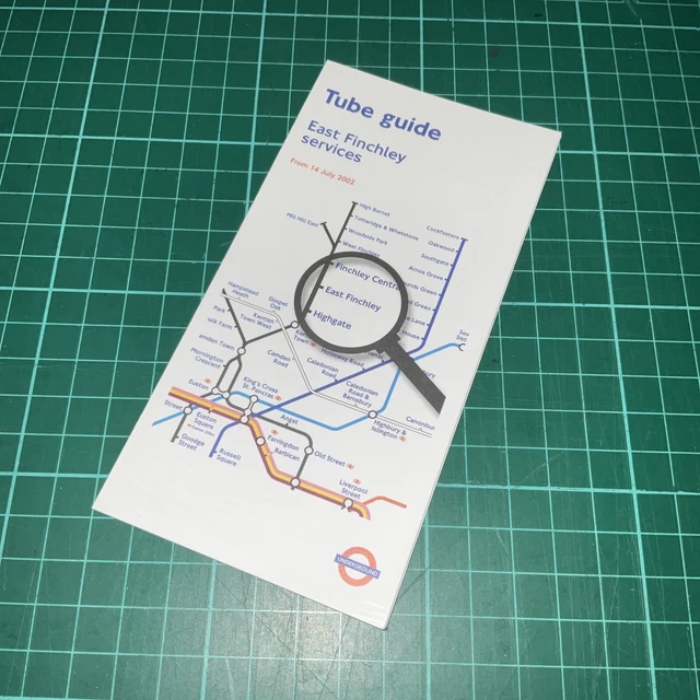 LONDON UNDERGROUND EAST Finchley Local Tube Guide July 2002 w/ Map
