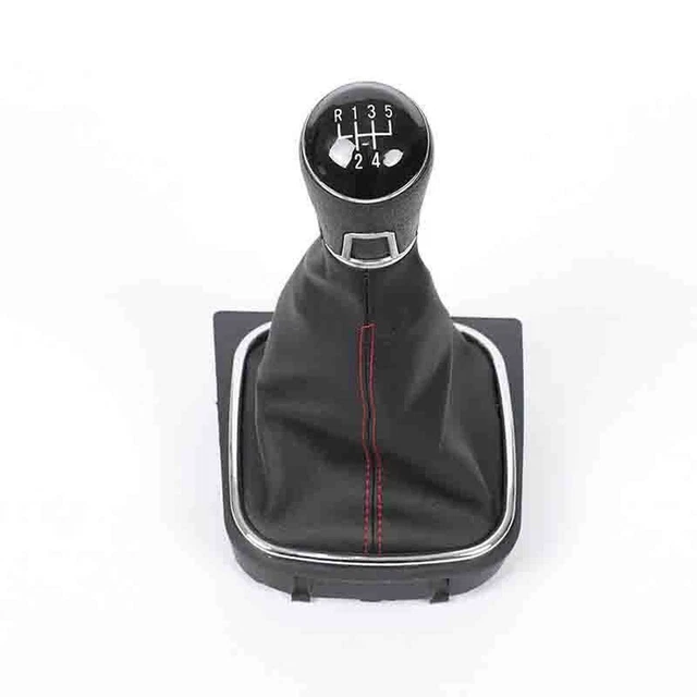 MANUAL 5 SPEED Shift Gear Knob PU Leather Boot For VW Golf/Jetta MK6