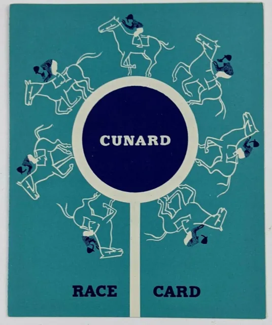 1960s Cunard Steam Ship Line RMS Saxonia Racing Club Race Card Entertainment #1