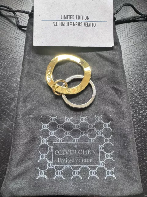 Ippolita Wavy Gold Tone Key Chain Ring Limited Edition