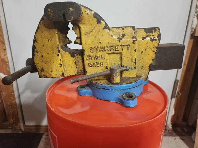 Vintage Starrett Athol Mass 014 Machinist Bench Vise