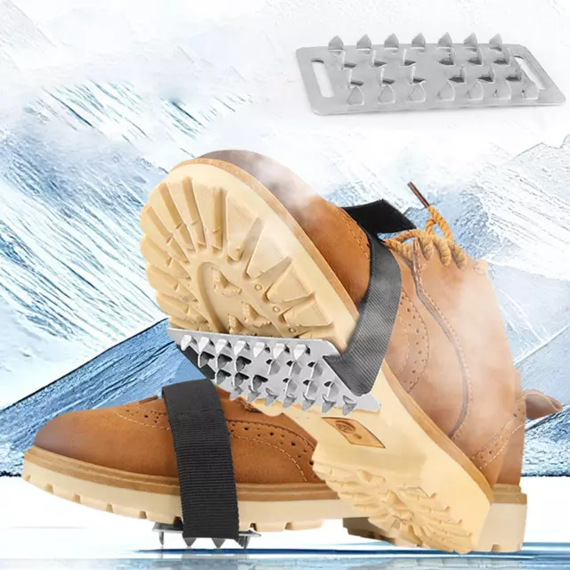 Crampons à glace à 12 dents chaussures de bottes de neige d'hiver pince à  glace