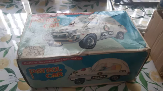 Vintage Patrol Car Battery Operated Mystery Action Japan